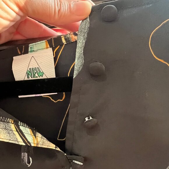 New Fast Vintage Silk Blouse Quarter Lenght Abstract Floral EU 42 - Picture 6 of 7